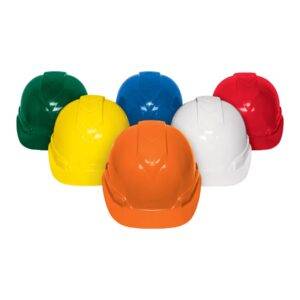 Casco de seguridad ventilado, ajuste de matraca, naranja