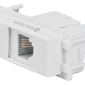 Toma de teléfono, línea Italiana, color blanco, Volteck