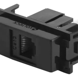Toma de teléfono, línea Italiana, color negro, Volteck